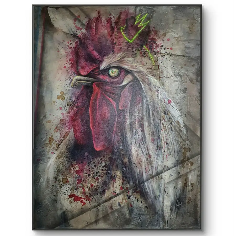 Peinture sur toile - Cocorico